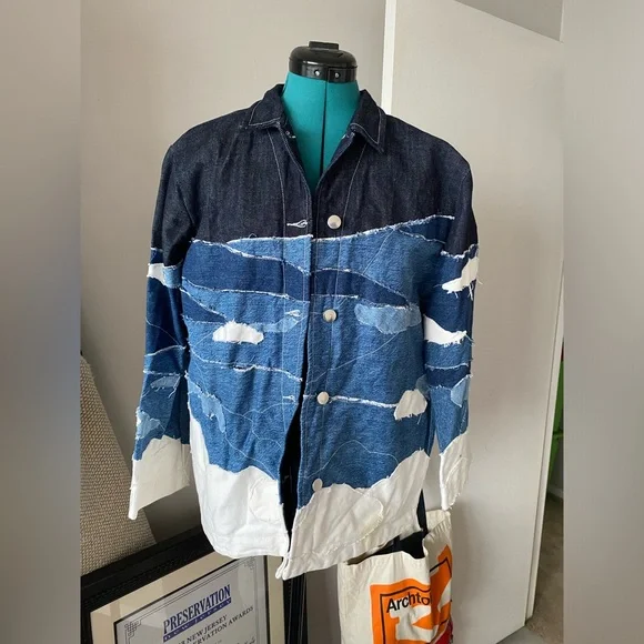 Handmade unique denim patchwork jacket - Picture 1 of 3